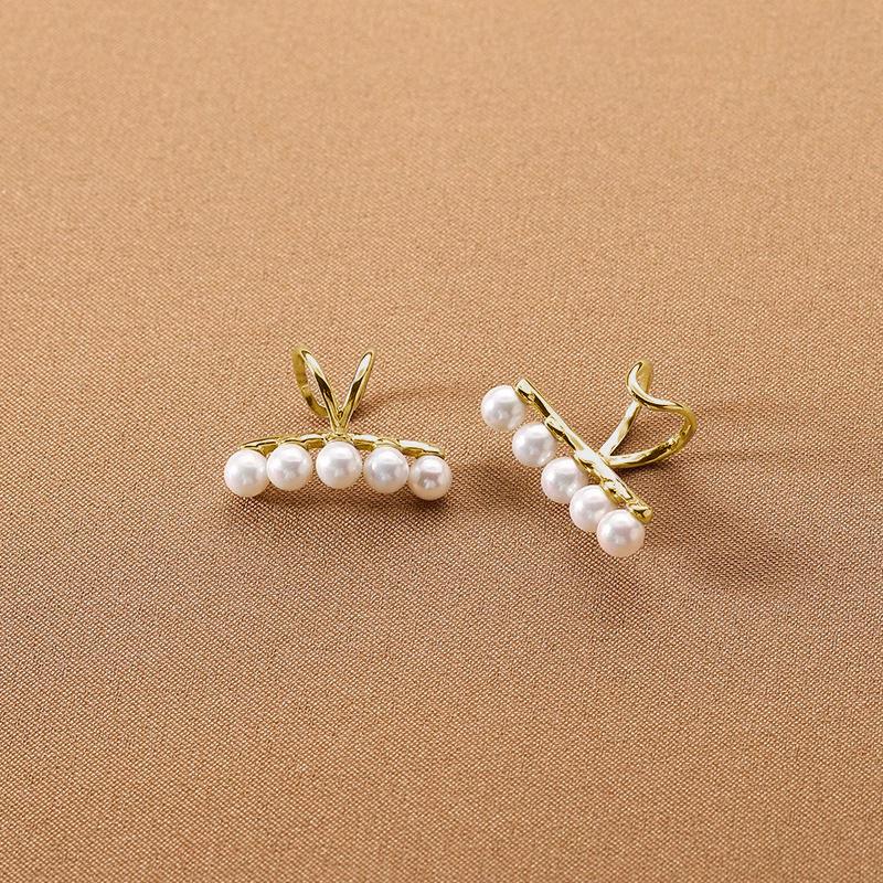 

Корейские минималистичные клипсы-каффы для ушей с жемчугом для женщин - Элегантные, простые, не требующие прокола, украшения для лета