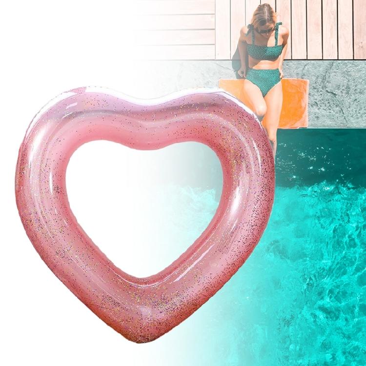 Inflatable Swimming Rings Heart Shaped Pool Float Rings Pool Float Loungers Tube
