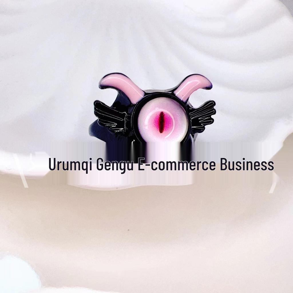 2024 Dopamine Little Devil Cartoon Ring - Childlike Monster Design for Students & Couples