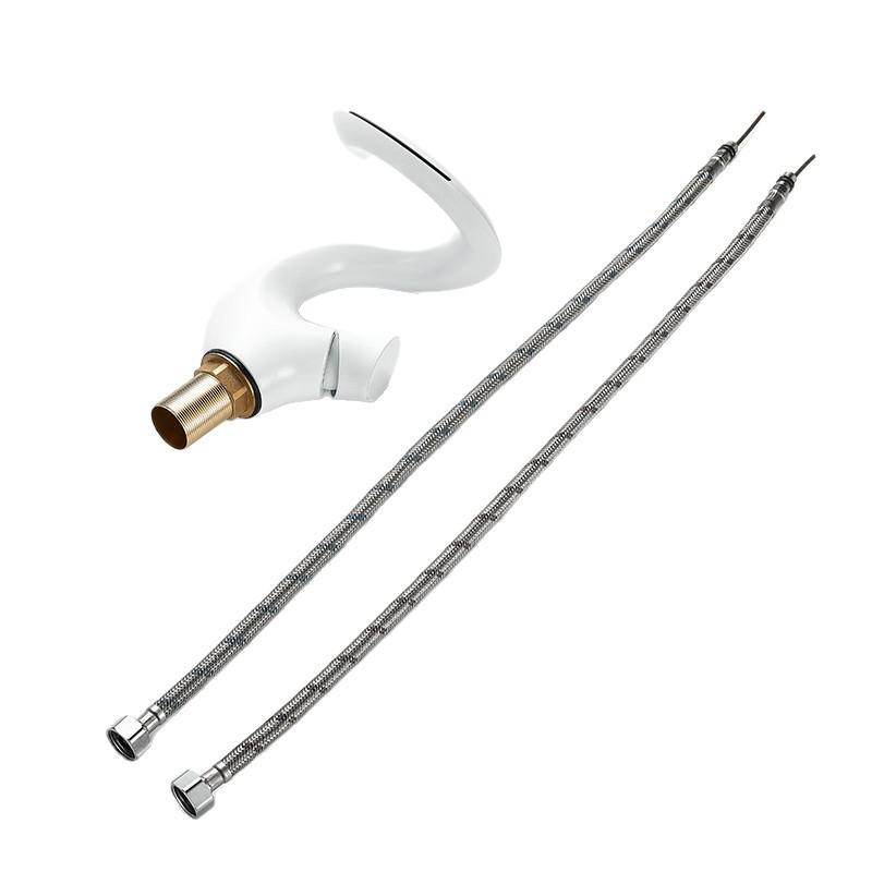 Brass Waterfall Style Single Hole Basin Faucet with Hot & Cold Option for Bathroom Countertop