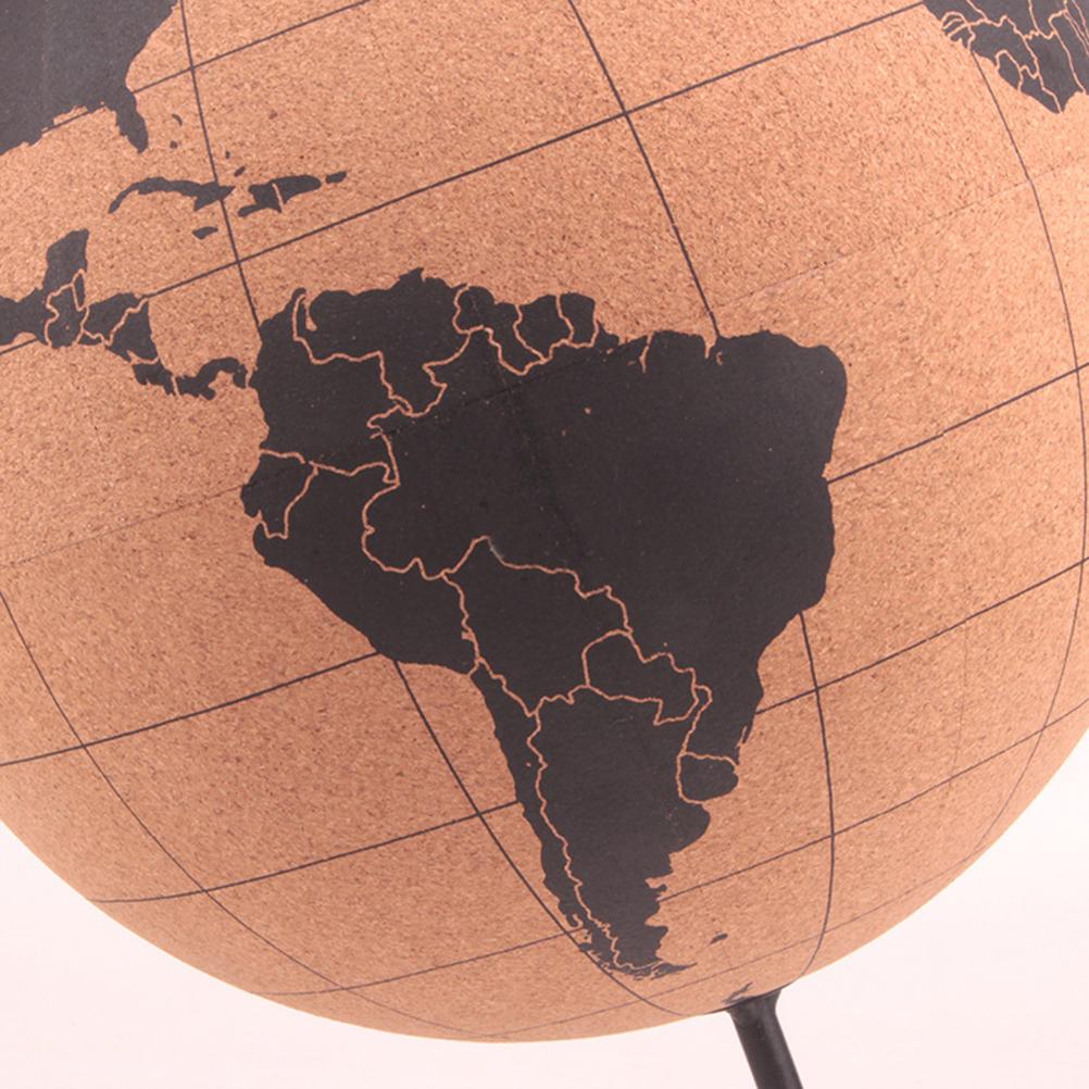 Korkträ Roterande Globkartor Hemkontorsdekoration Världskarta Geografikarta Glober