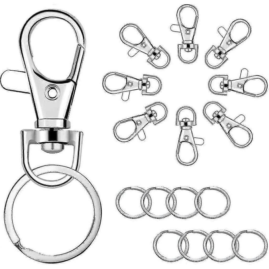 100 Pcs Keychain Hooks With Key Rings, Keychain Clip Hooks With Rings For Lanyard Jewelry