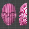 Yousheng 3D Printed Skull Ornament Flexible Skull Decoration Pass Through Skull Fidget Toy for Cyberpunk Gothic Themes Lovers