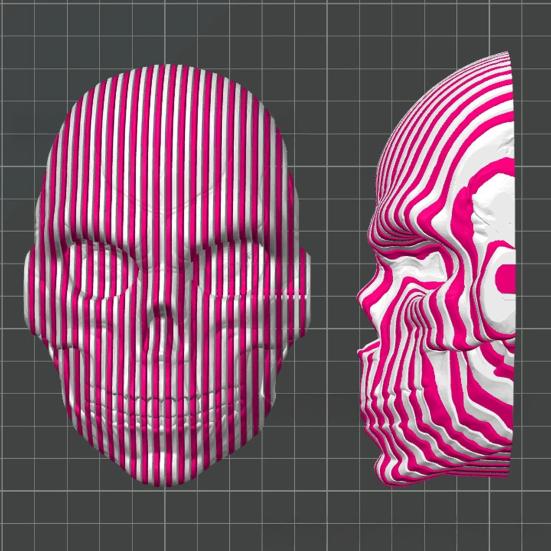 Yousheng 3D Printed Skull Ornament Flexible Skull Decoration Pass Through Skull Fidget Toy for Cyberpunk Gothic Themes Lovers