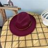 European and American style retro casual manama big-brimmed top hat women's autumn and winter British versatile woolen hat belt jazz