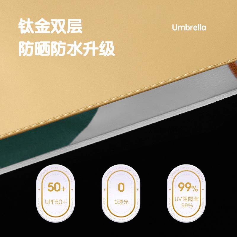 New small fresh manual umbrella gold glue fabric parasol three fold sunscreen sun umbrella rain and shine