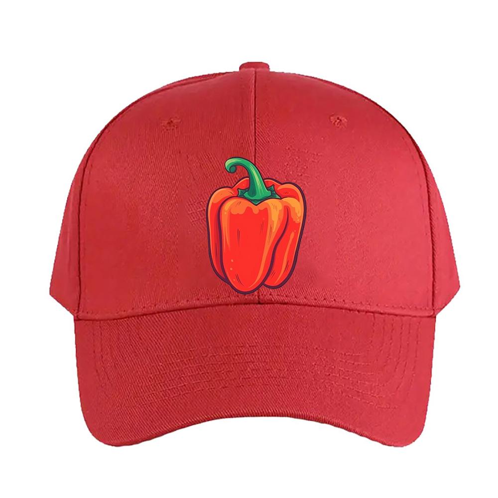 Vibrant Bell Pepper illustration for Gardening Woman Man Baseball Cap Adult Adjustable with Curved Brim Hiking Fishing Hat