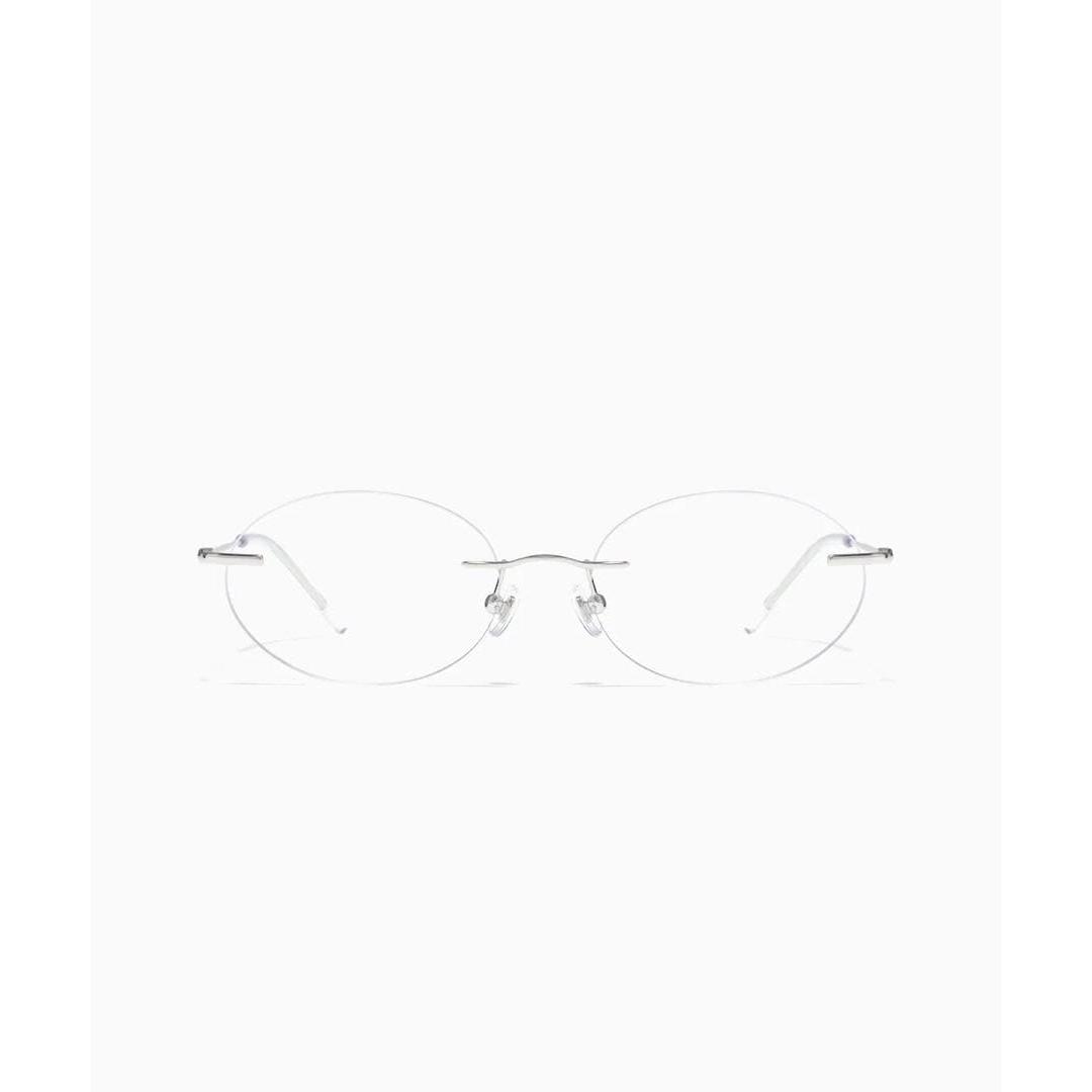 Used JINS rimless glasses non-prescription silver y2k Heisei grunge archive