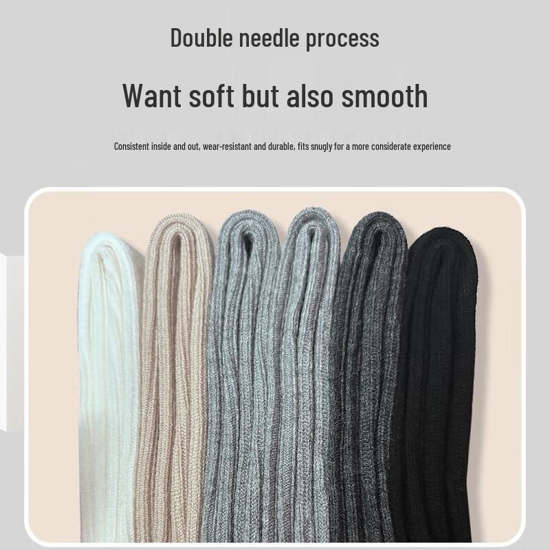 Women's Mercerized Wool Blend Thickened Antibacterial Warm Mid-Calf Socks (3-Pack)