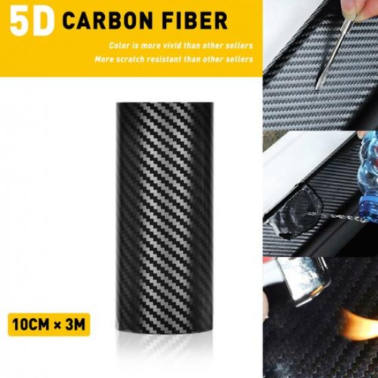 Premium 5D Fiber Vinyl Carbon Sticker Wrap Sheet Decal Free Bubble Film Textured