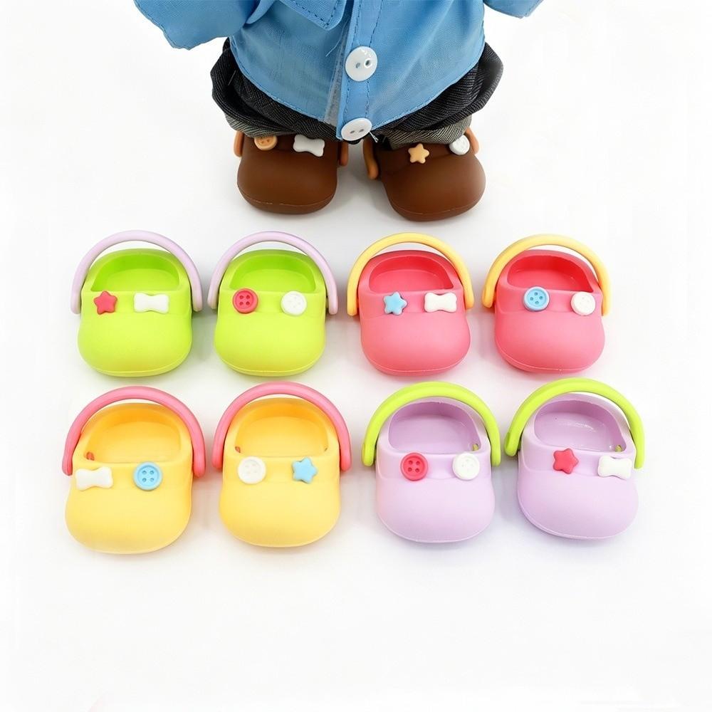 Big Head Shoe Doll Slippers Round Toe Cartoon Slippers Mini Silicone Slippers  Children Toys