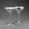 Edelstahl Martini Glas Kreatives Cocktailglas Dreieckiges Hoher Stiel Margarita Glas Metall Weinglas