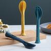3-In-1 Portable Cutlery Set with Fork Spoon Cutter Food Grade Reusable Outdoor Camping Picnic Hiking Travel Nesting Flatware Utensils Kit