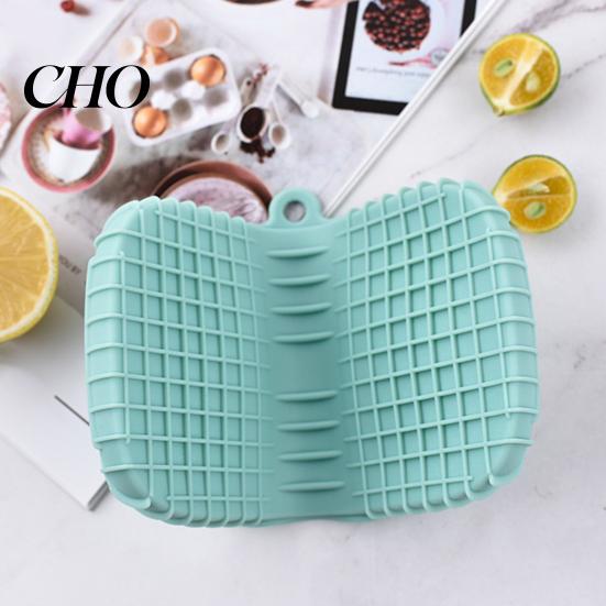 Heavy Ceramic Bowls 2Pcs Silicone Oven Mitts Heat Resistant Thick Grid Pattern Non-Slip Gloves for Microwave Baking Kitchen Accessory Utensil