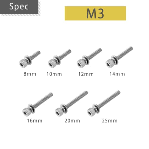 AZNABLE Bolts, Hex Socket Head Bolts, Stainless Steel Washer Kit for Combine Harvesters, Set of 10 (M3 x 8mm)