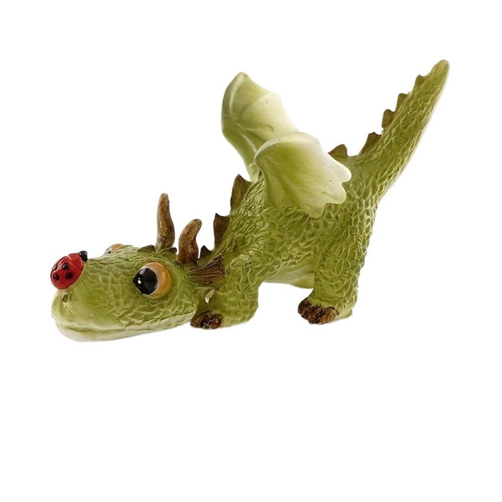 Handicraft Dragon Resin Sculpture Waterproof Dinosaur Models  Garden Succulents Crafts