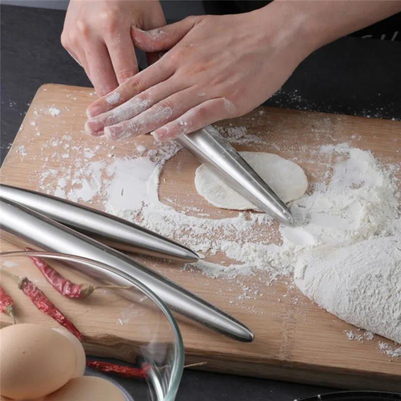 304 Stainless Steel Rolling Pin Kitchen Utensils Dough Roller Bake Pizza Noodles Cookie Dumplings Making Non-stick Baking Tool
