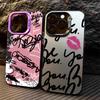 Fashion Lip Print English Plating PC Case for Xiaomi Redmi Note 13 14 12 11 Pro Plus 4G 5G 12S 11S 10S 10 9 9S 12C 13C 14C A3 A4