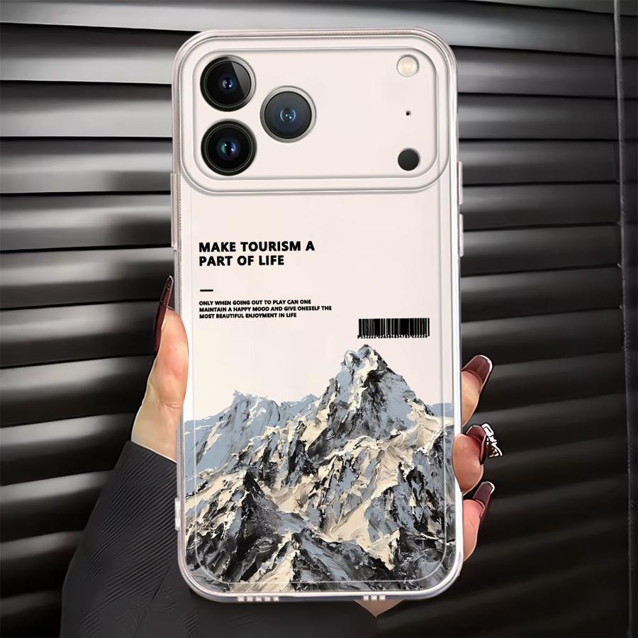 

Чехол для iPhone 17 Pro Max 11 7 8 12 Mini XR 14 Plus 15 13 Pro 16 Air XS Max Мягкий чехол для телефона Снежная гора Крутой iPhone 11
