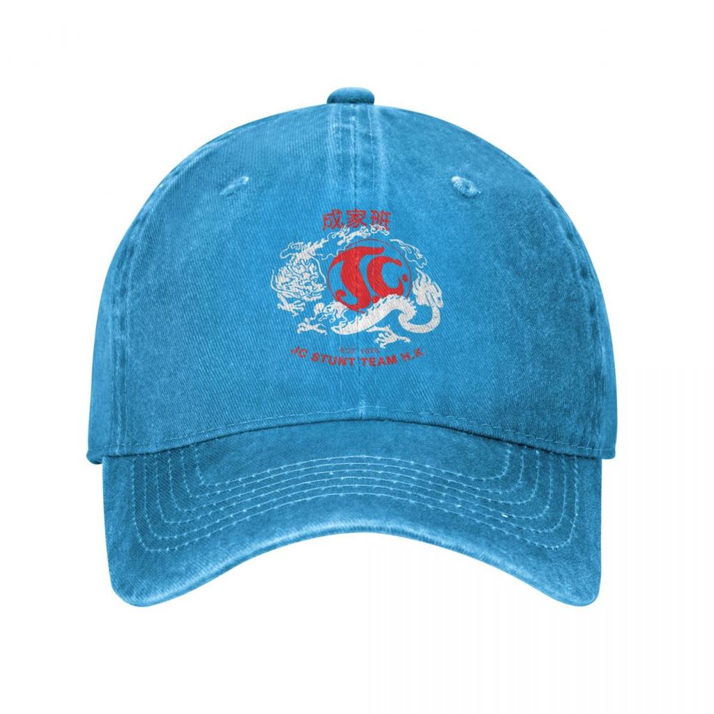 Jackie Chan Baseball Caps Casual Distressed Denim 1976 Jackie's Stunt Team Obscura Snapback Cap Unisex Adjustable Fit Caps Hat