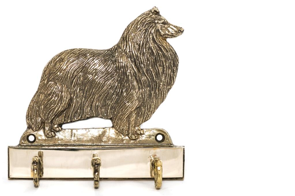 Collie Smooth – Key holder with a dog, brass handle for dog accessories | Art-Dog