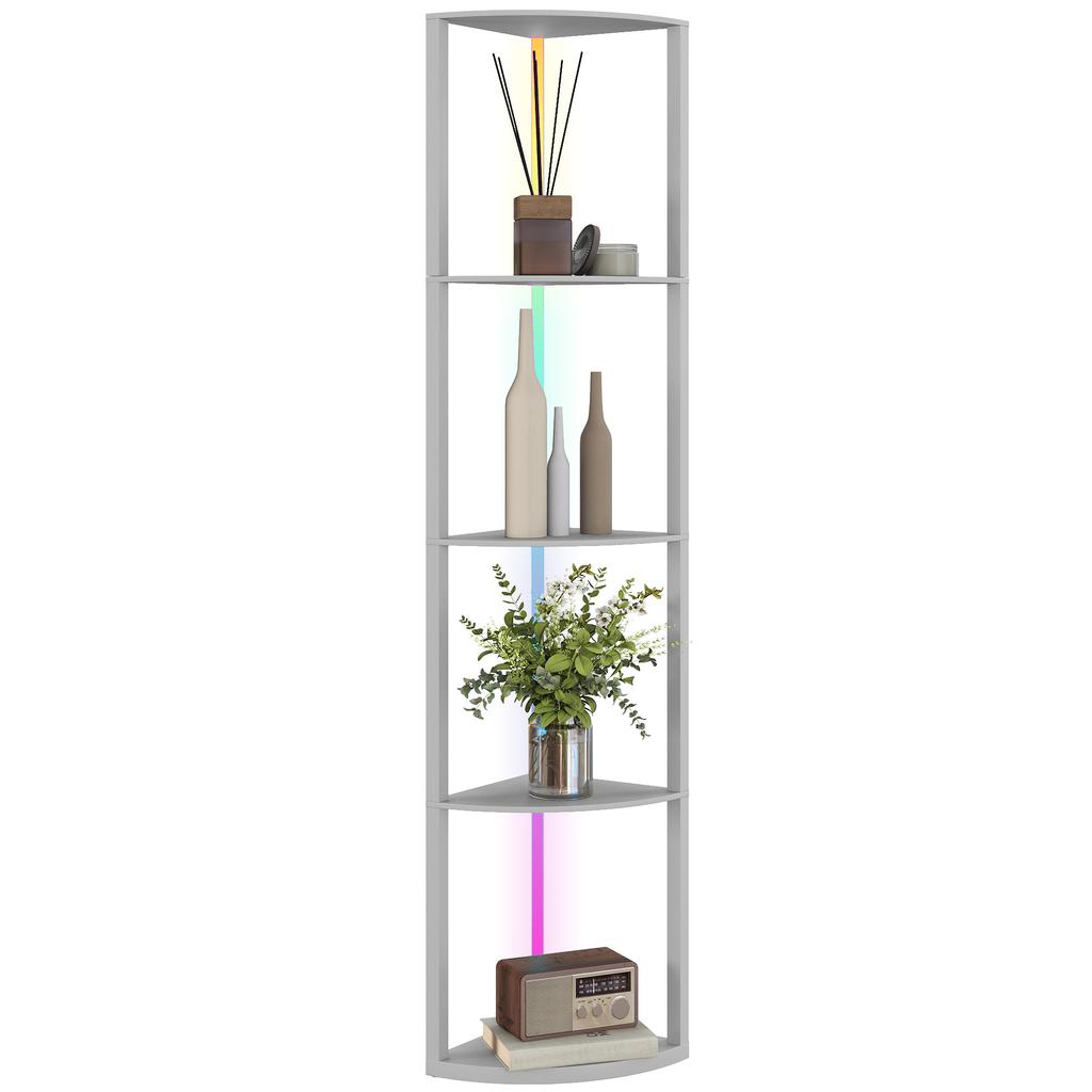 LED Stehleuchte 5-stufig dimmbar Stehleuchte mit Ablage, RGB Farbwechsel, Fernbedienung