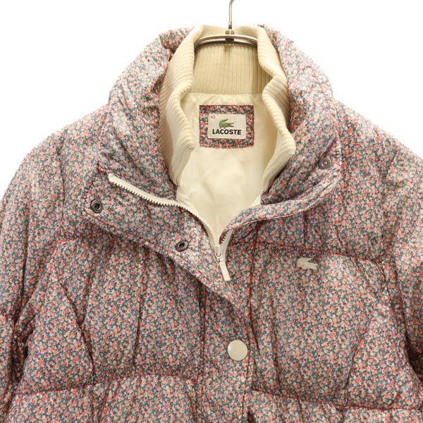 Lacoste Floral Down Jacket 42 Pink Women Used