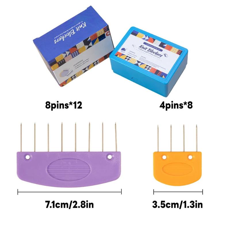20pcs Premium Stainless Steel Knitting Blockers Set With Blocking Combs & Mats In 2 Sizes Ideal DIY Knitting Crocheting Supplies