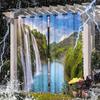 High-Definition 3D Outdoor Scenery Waterproof Curtains for Rainy Days