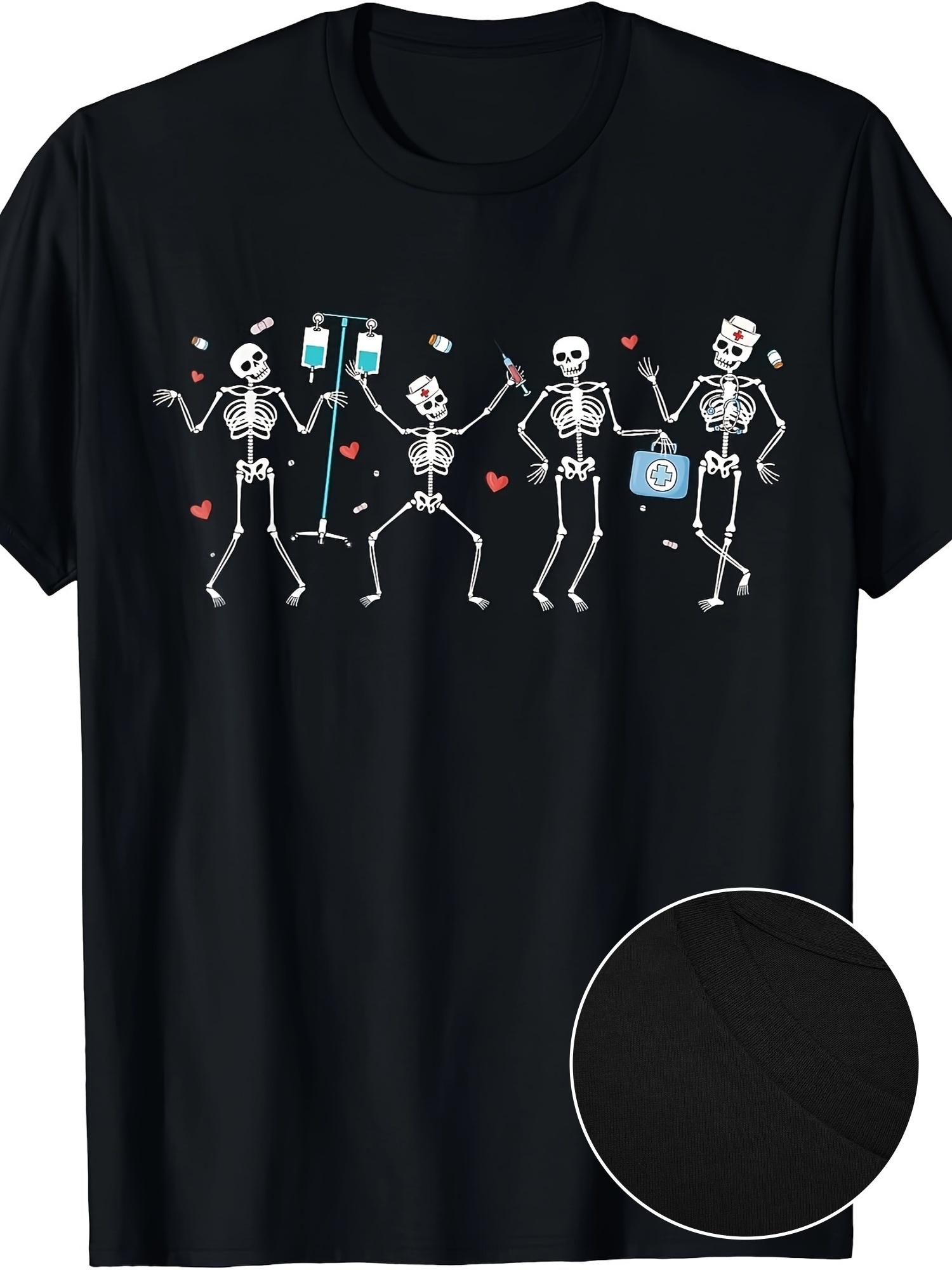 WoOrthopedic Squad Skeleton Halloween Orthopedic Nurse RN T-shirt Cotton T-shirt XXXXL