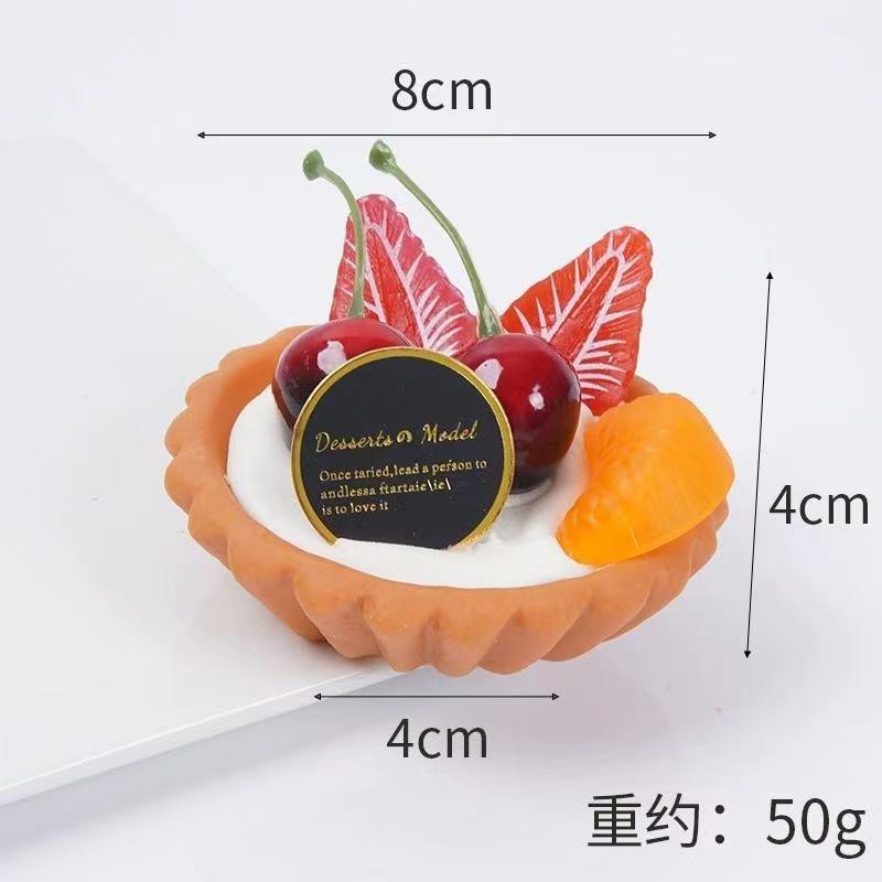 Simulation Fruit Egg Tart Fake Mango Raspberry Cake Model French Bread Desserts Ornaments Bakery Window Display Samples Photogra
