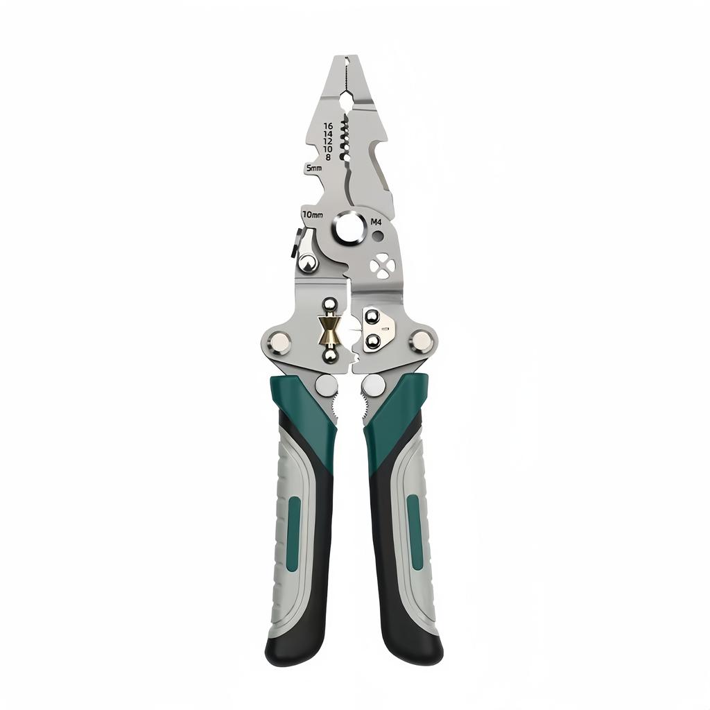 HooFun 16-In-1 Foldable Wire Stripper, Pulley Design Multi-function Electrician Wire Splitter Wire Winding Pliers Crimping Plier