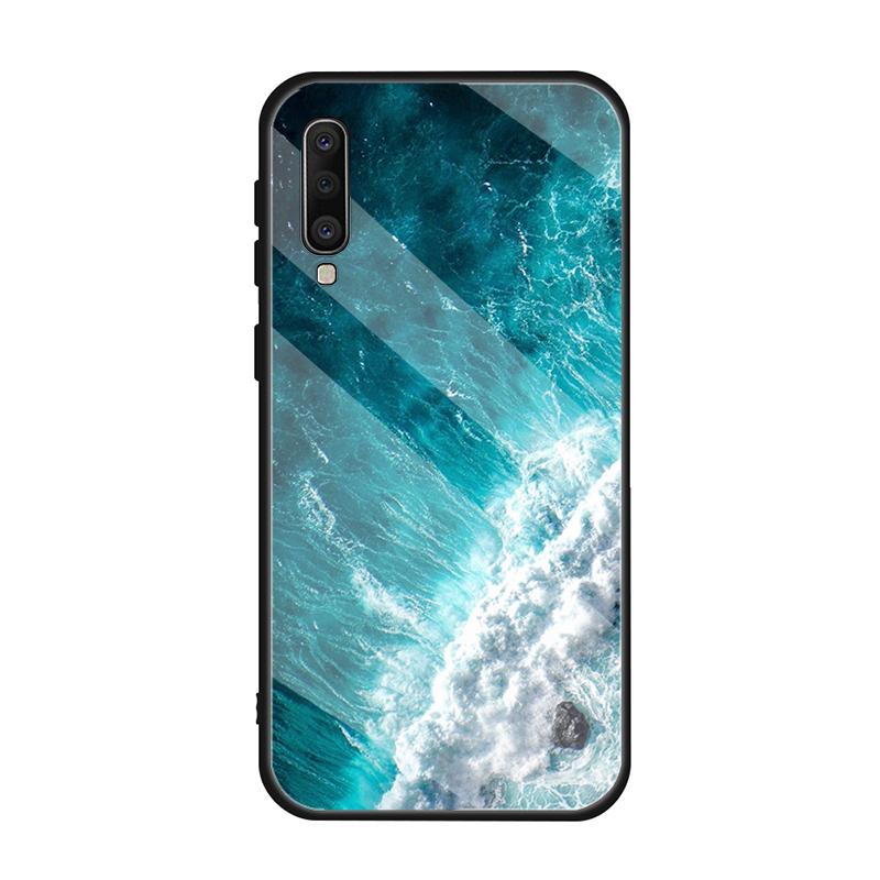 Gradient Ocean Tempered Glass Case For Samsung Galaxy A10S A10E A20S A20E A30S A40 A50S A60 A70 A80 A90 A6 A7 A8 Cover Shell