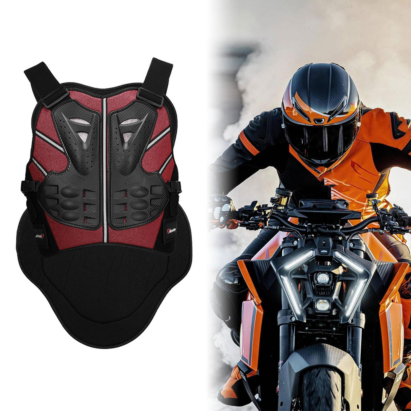 

Motorcycle Full Body Jacket Back Protector Adjustable Chest Protection Motos for Cycling L червоний