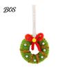 Decorative Door Lintel Wreath Handmade Pipe Cleaner Christmas Ornament, Chenille Stems Mini Festive Wall Hanging Crafts with Bow Bells for Holiday