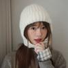 Knitted Ear Protection Hat for Women In Autumn and Winter Cold Proof and Warm Headed Woolen Hat  Small Lei Feng Hat Showing Face