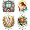 Acrylic Special Shape Cross Jesus Desktop Diamond Art Kits Rhinestones Desktop Ornaments 5D DIY Diamond Art Tabletop Decorations