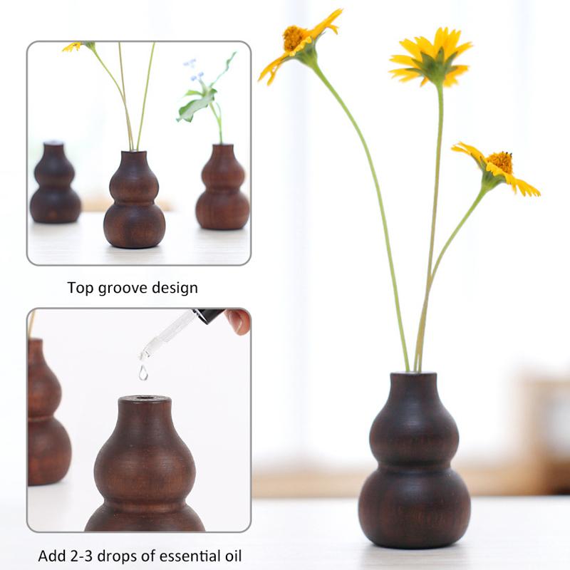 Gourd Ornament Wooden Essential Oil Aromatherapy Expanded Wood Air Freshener Replacement Fragrance Perfume Refill Natural Beech