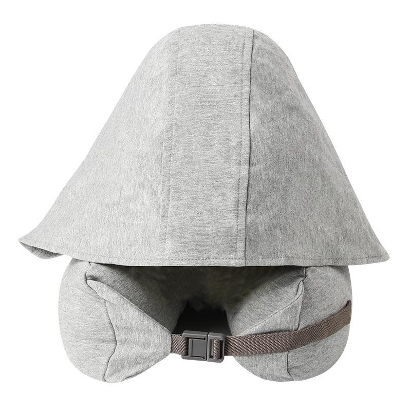Hooded Particle U-shaped Pillow Cotton Neck Pillow Hooded Blackout Travel Aircraft Foam Particle see details