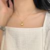 Europe, America and South Korea Korean version 925 sterling silver necklace women's ins brushed matte love pendant collarbone chain