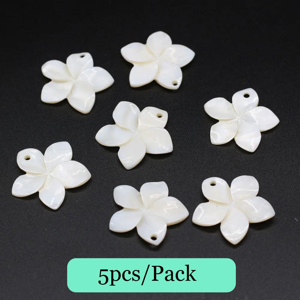 

5pcs/Pack 25mm White Petal Shape Natural Freshwater Shell Pendant Charms for Jewelry Making DIY Necklace Earrings Accessories