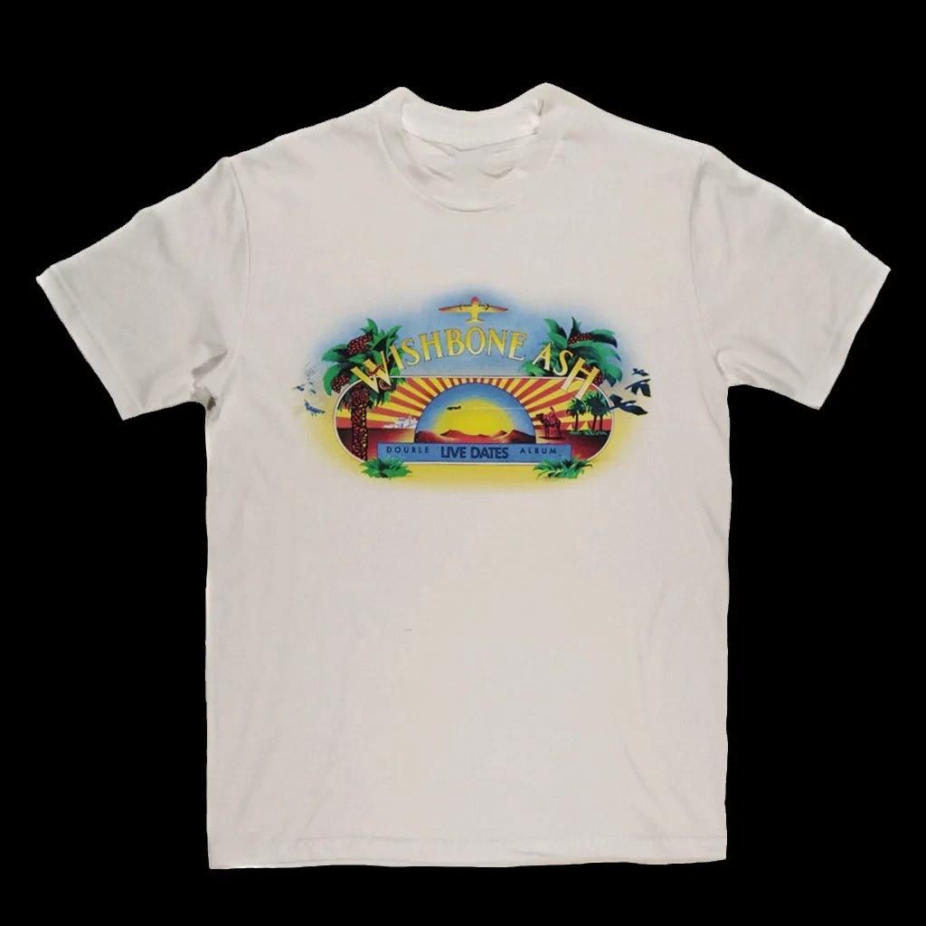 Retro Wishbone Ash Live Dates Shirt Short Sleeve White Men Unisex S-4XL MI730 S