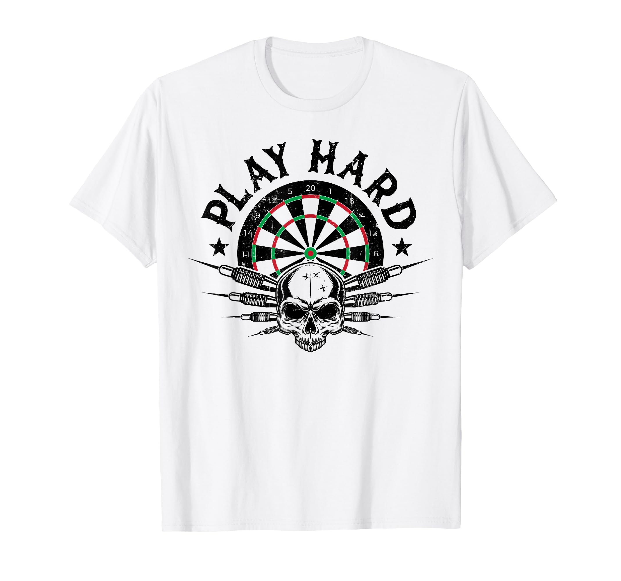 

Играть в дартс, мишень для дартса, винтажная футболка с черепом чёрный