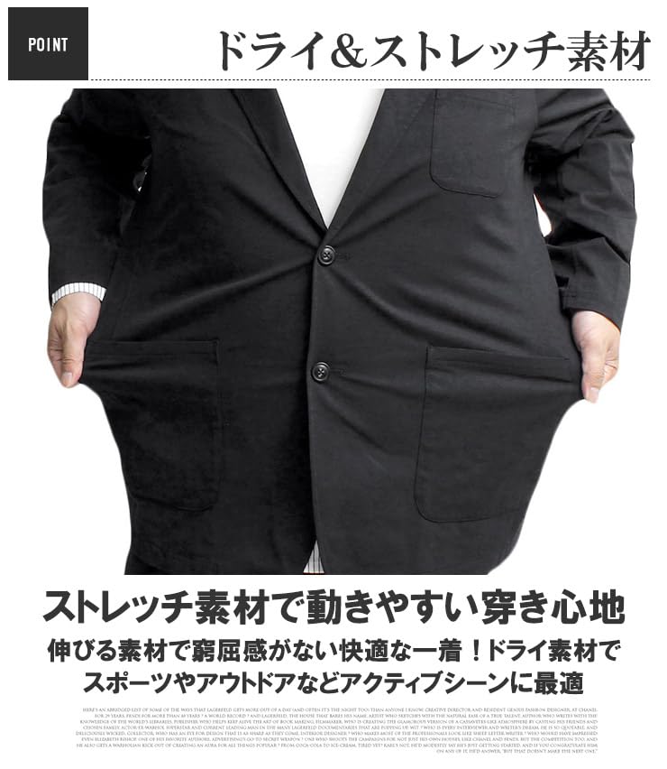 One Colors Men's Tailored Jacket, Plus Size, Dry Stretch, Lightweight, 2B Jacket, Size 4L, Black (49)