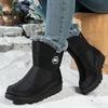 Waterproof Mid-calf Snow Boots for Women Winter Warm Plush Lined Non-slip Sole Side Zipper Boots