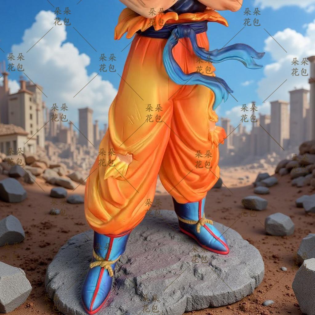 32cm Studio Super Saiyan Goku Crossed Arms Figure Dragon Ball Anime PVC Collectible Desktop Decor Ornament Gift For Anime Fans