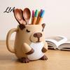 Animal Shaped Cup Holder Ice Cream Pint Holder, 3D Printed Standard with Handle, Keeps Hands Warm, Leak-Proof Container Decorative