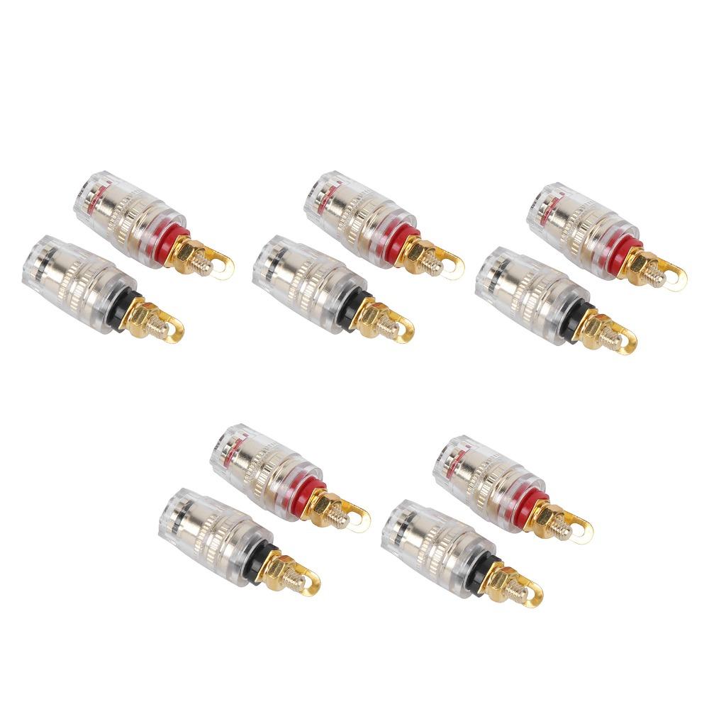 10Pcs Black and Red Speaker Terminal Binding Post Copper-gold Plated Amplifier Terminal Audio Setup