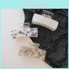 Elegant Korean Style Geometric Square Hair Clip In Radiant White Perfect For Daily Wear