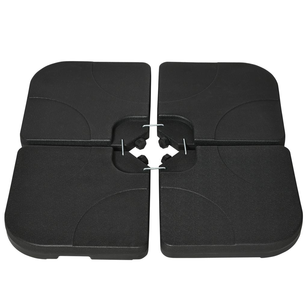 Weight Plates for Parasol Bases, Fillable, Weatherproof, 104cm X 104cm X 7.5H Cm, Black